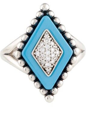Ceramic & Diamond Caviar Cocktail Ring